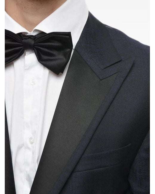Corneliani Black Satin Peak-Lapel Suit for men