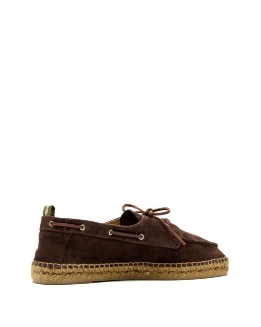 Castaner Brown Suede Lace-Up Espadrilles for men