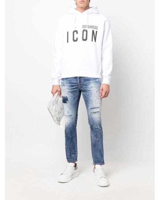 DSquared² White Sweatshirt With Logo for men