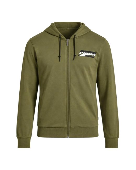 PUMA Green Graphic Hooded Jacket for men
