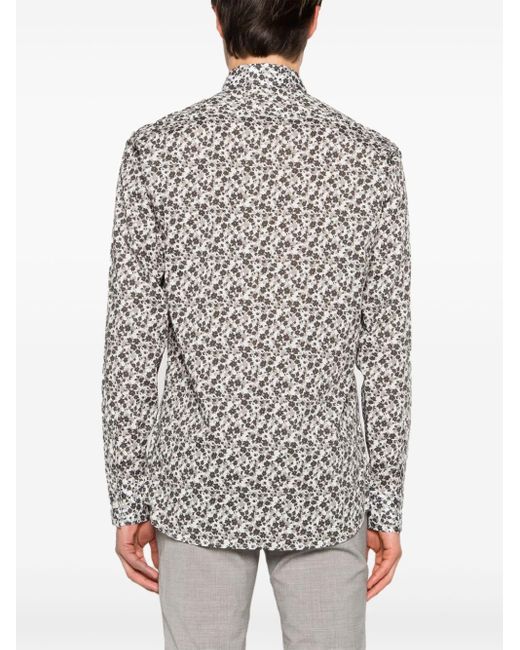 Chemise en popeline à fleurs Karl Lagerfeld pour homme en coloris Gray
