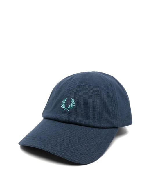Fred Perry Blue Laurel Wreath Embroidered Baseball Cap for men