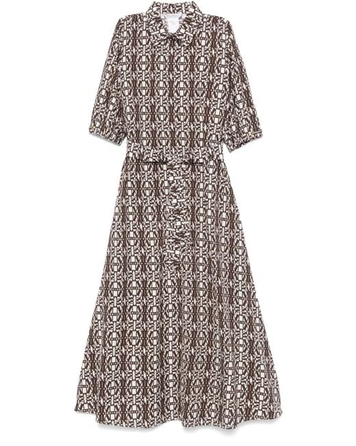 【Max Mara】Printed cotton shirtdress Printed cotton shirt dress, black | 