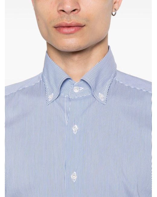 Fay White Striped Long-sleeve Shirt for men