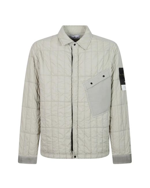 Stone Island Gray 4100014 Ultralight Nylon Quilted-Tc Jacket for men
