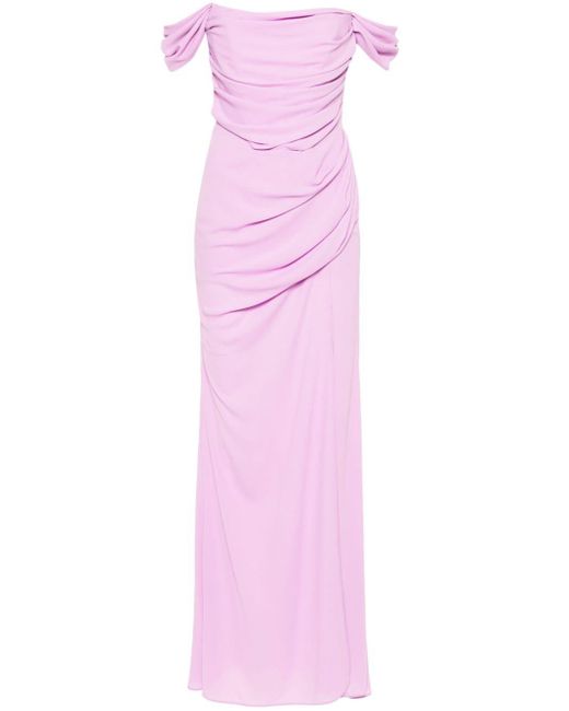 GIUSEPPE DI MORABITO Pink Draped Maxi Dress