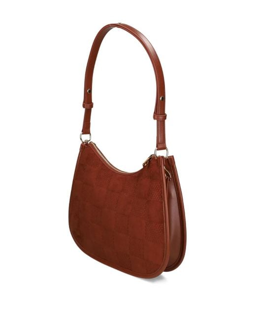 Love Moschino Brown Checked-Pattern Shoulder Bag