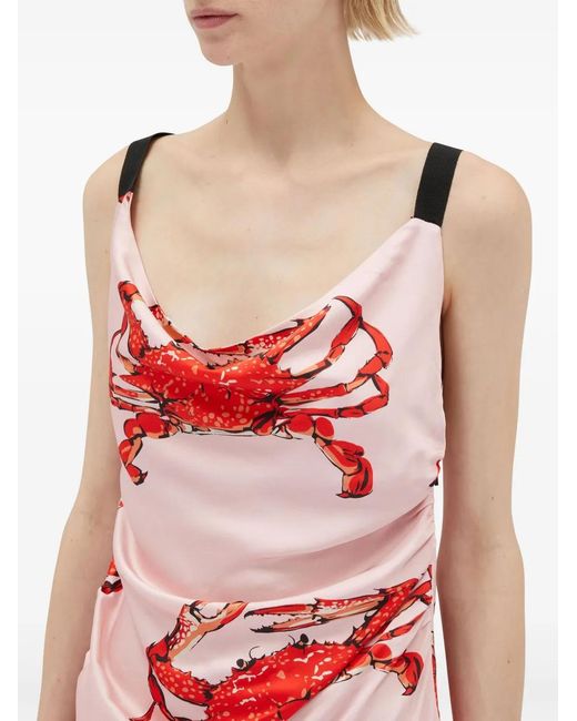 MSGM Maxi-Jurk Met Print in het Red