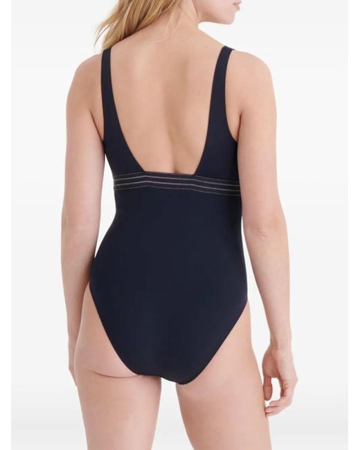 Eres Black Sillage Plunge-Neck Swimsuit