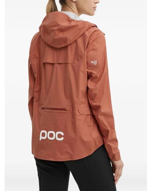 Poc Red Hooded Zip Jacket