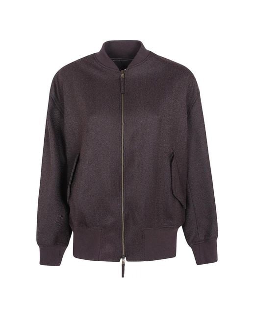 DR. HOPE Gray Herringbone-Pattern Wool Bomber Jacket