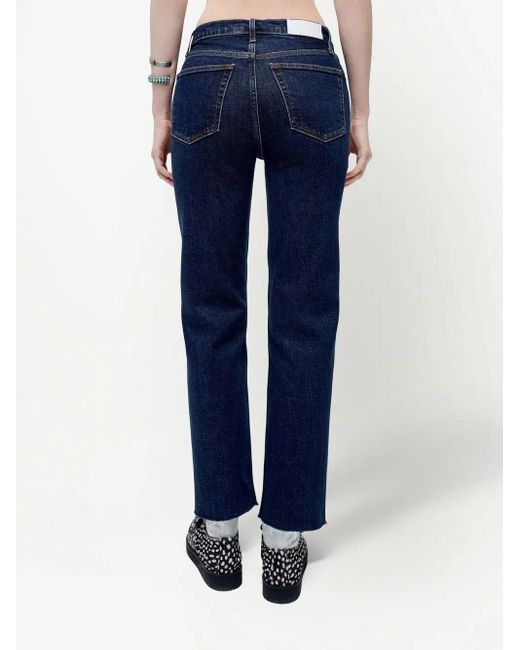 Re/done Blue '70S Stove Pipe Mid-Rise Jeans