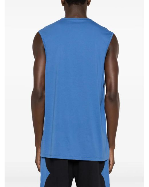 Amir Slama Blue Logo-Plaque Cotton Tank Top for men