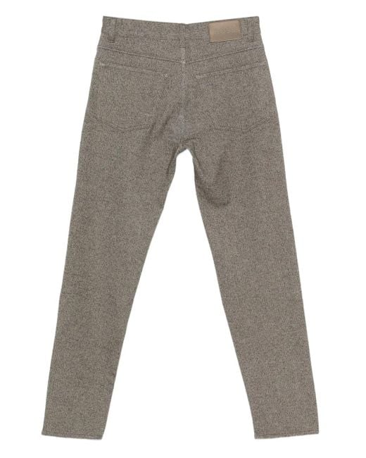 Boss Gray Logo-Button Trousers for men