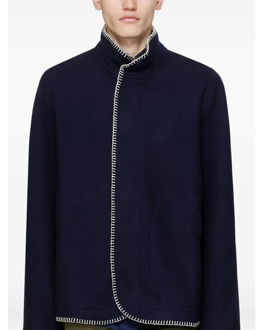 3MAN Blue High-Neck Jacket for men