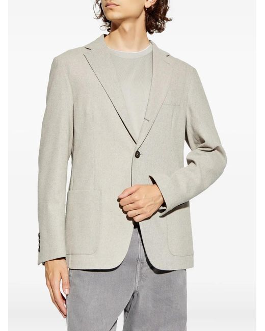 Eleventy White Two-Button Patch-Pocket Blazer for men