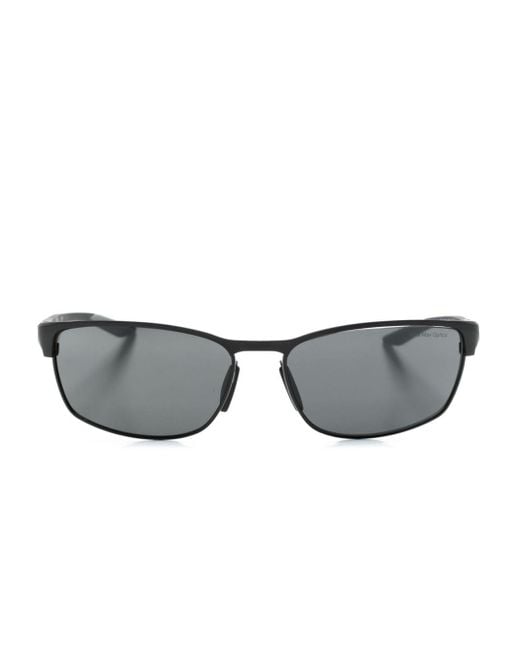 Nike Gray Modern Metal Rectangle-frame Sunglasses
