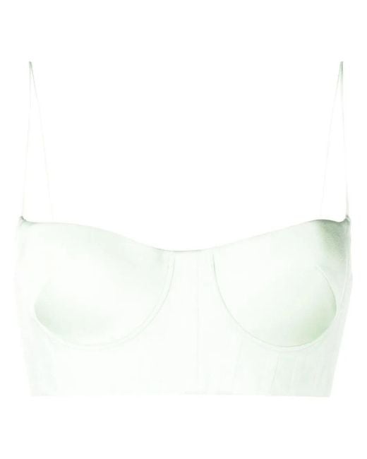 Alex Perry White Cropped Bustier Top