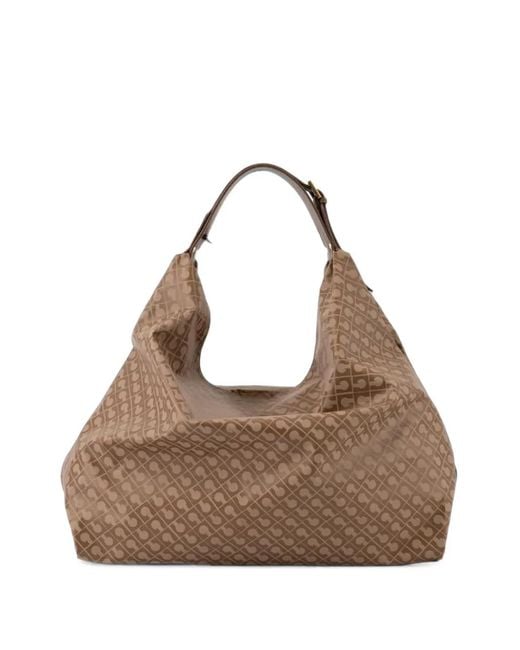 Gherardini Natural Amazzonia Monogram-Print Slouchy Tote Bag