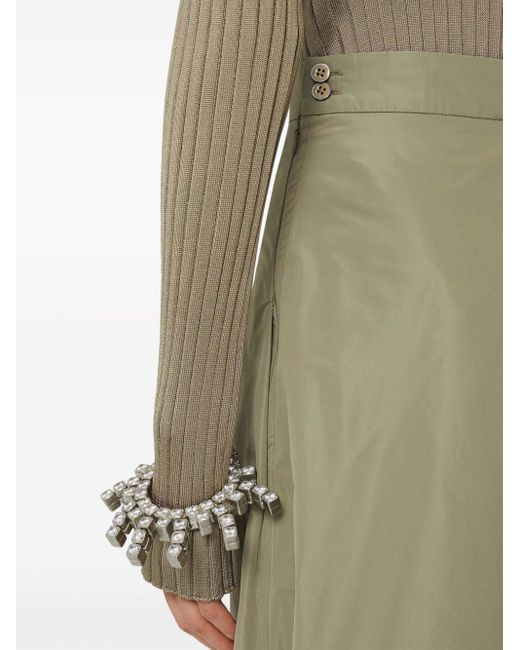 Jil Sander Green A-line Maxi Skirt