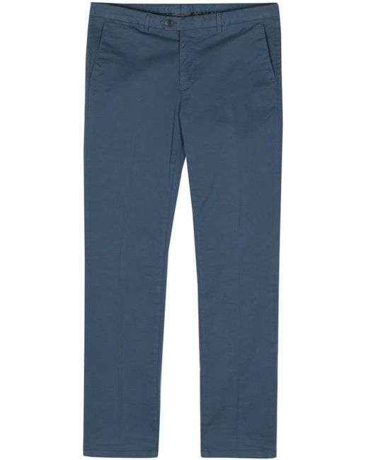 Corneliani Blue Mid-rise Tapered Chinos for men