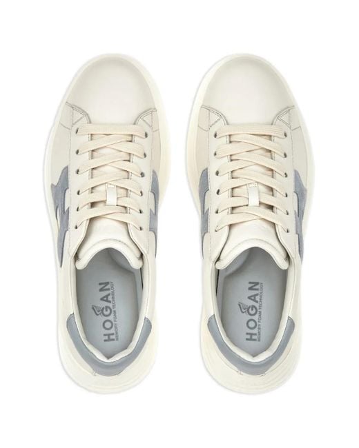 Hogan White Rebel Leather Sneakers