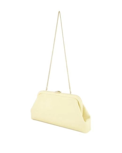 Jimmy Choo Natural Mini Skylar Shoulder-Chain Leather Clutch Bag