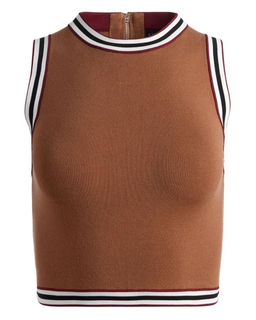 Alice + Olivia Amity ストライプディテール トップ Brown