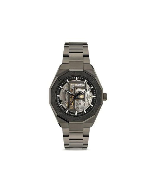 メンズ Ferragamo エッジ スケルトン 42mm Black