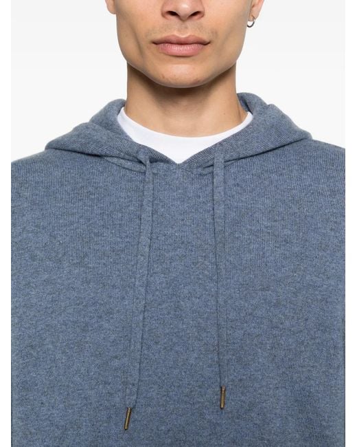 Bompard Blue Long-Sleeve Drawstring Hoodie for men