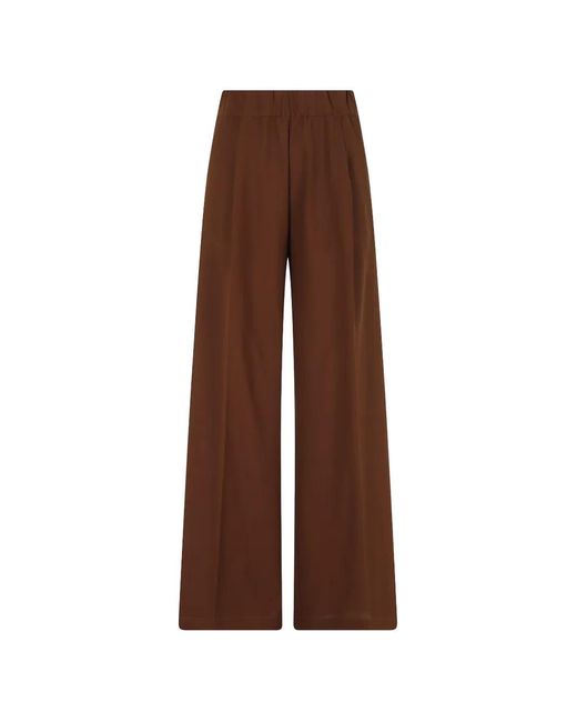 Semicouture Brown Jhonny Pleated Wide-Leg Trousers