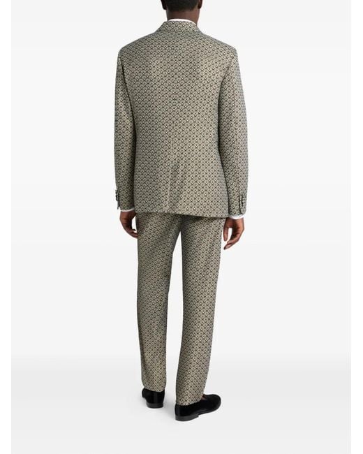 Etro Brown Double-Breasted Blazer for men