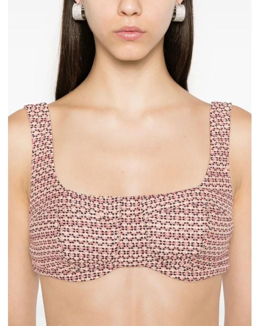Amiri Pink Tweed Bralette