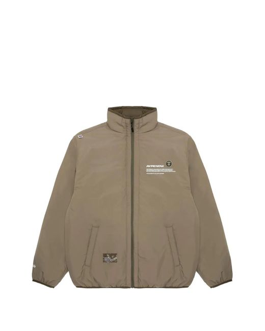 Aape By A Bathing Ape Natural Logo-Patch Zip-Up Jacket for men