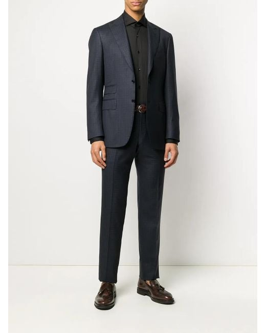 Mazzarelli Black Fitted Buttoned Shirt for men