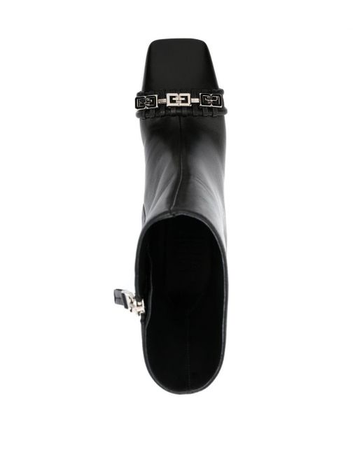 Givenchy Black Stiefeletten mit G-Riemen 105mm