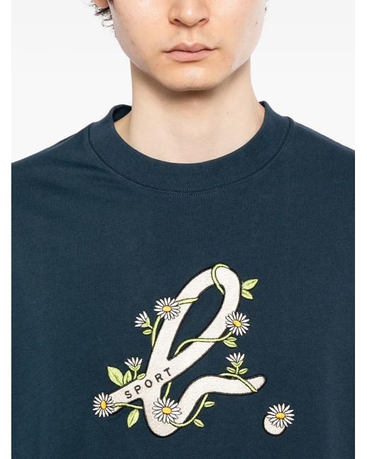 SPORT b. by agnès b. Blue Climbing Flower T-Shirt for men