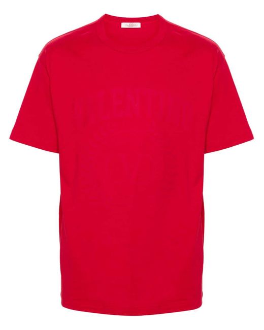Camiseta con logo estampado Valentino Garavani de hombre de color Red