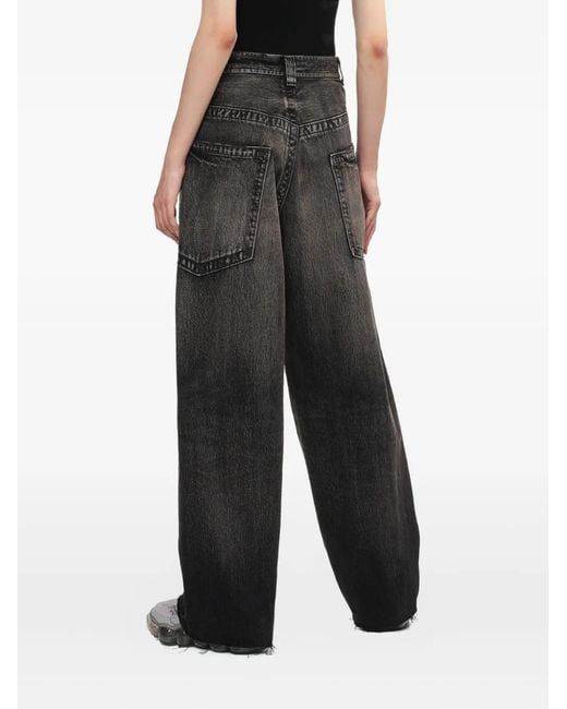 Maison Mihara Yasuhiro Gray Raw-Cut Wide-Leg Jeans