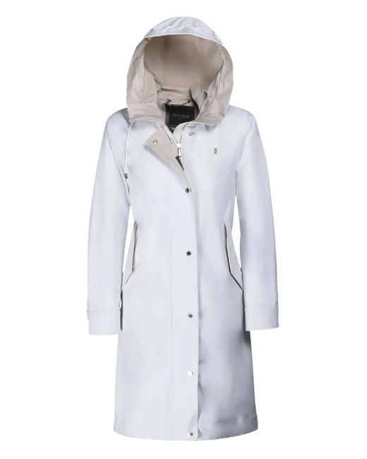 Moorer White Molly Hooded Coat