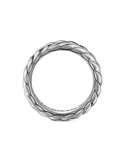 David Yurman White Sterling Chevron Band Ring (6.2Mm) for men
