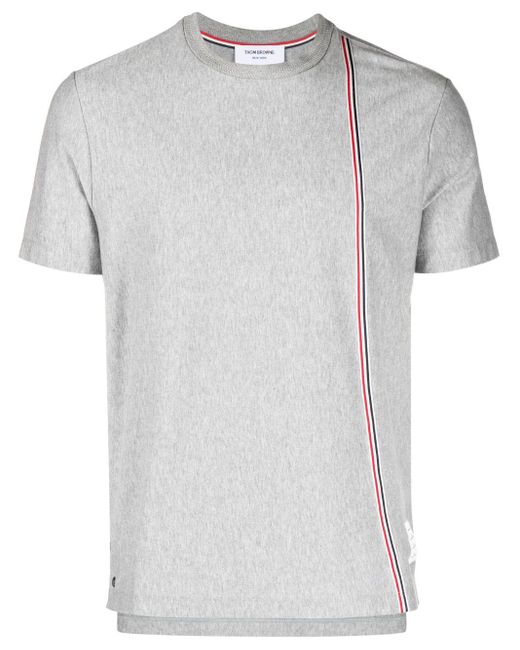 Thom Browne Gray Rwb Stripe-print Cotton T-shirt - Men's - Cotton for men