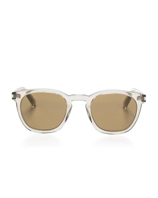 Saint Laurent Natural Sl28 Round-Frame Sunglasses