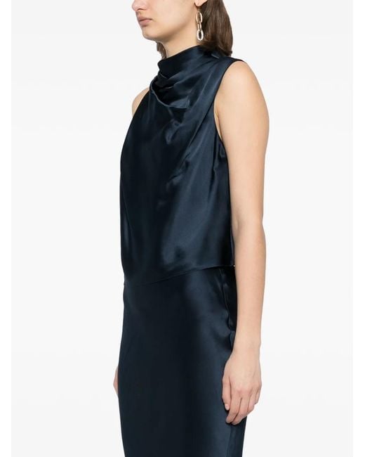 Michelle Mason Blue Open Back Top