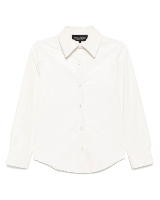 Cynthia Rowley White Hemd Aus Leder