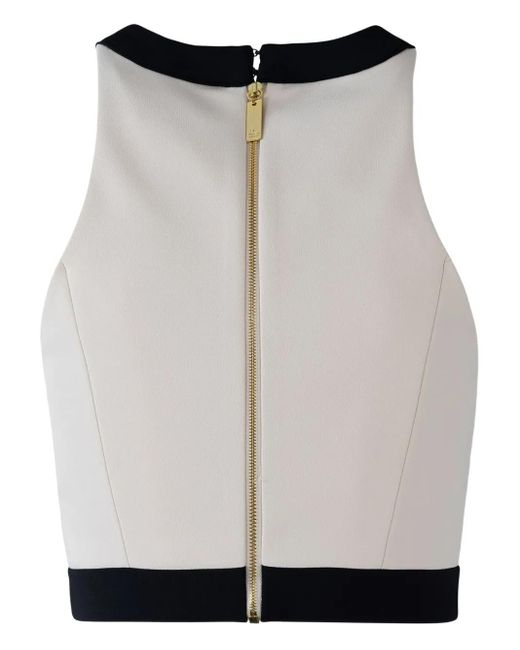 Elisabetta Franchi Black Logo-Detail Sleeveless Top