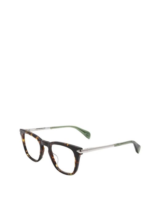 Rag & Bone Black Tortoiseshell-Effect Square-Frame Glasses for men