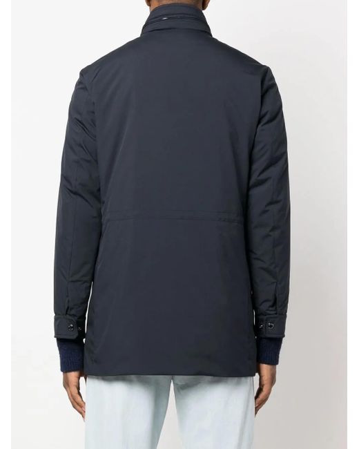 Moorer Blue Bracci-Skt Padded Coat for men