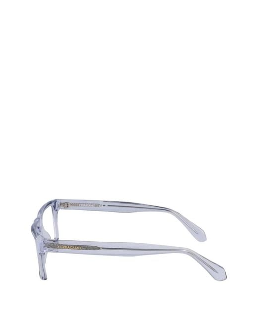 Ferragamo White Rectangle-Frame Glasses for men