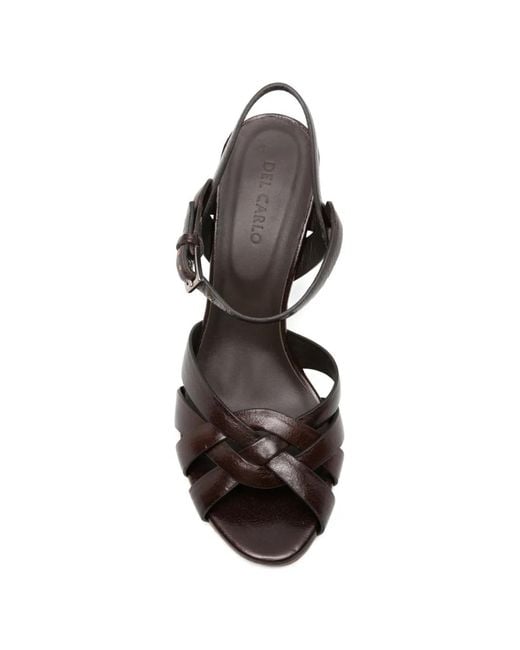 Roberto Del Carlo White Atene Interwoven-Strap Buckle-Fastening Sandals
